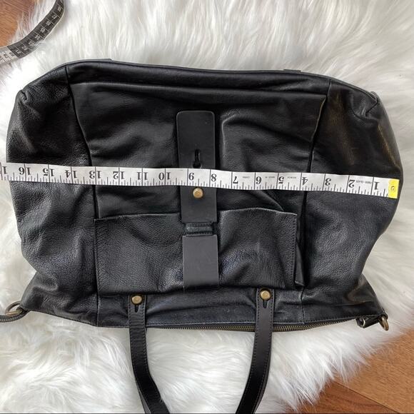 Sundance | Pandora Black Leather Bag Satchel Purse Handbag Made In Italy Tote - Picture 9 of 12